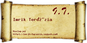 Imrik Terézia névjegykártya